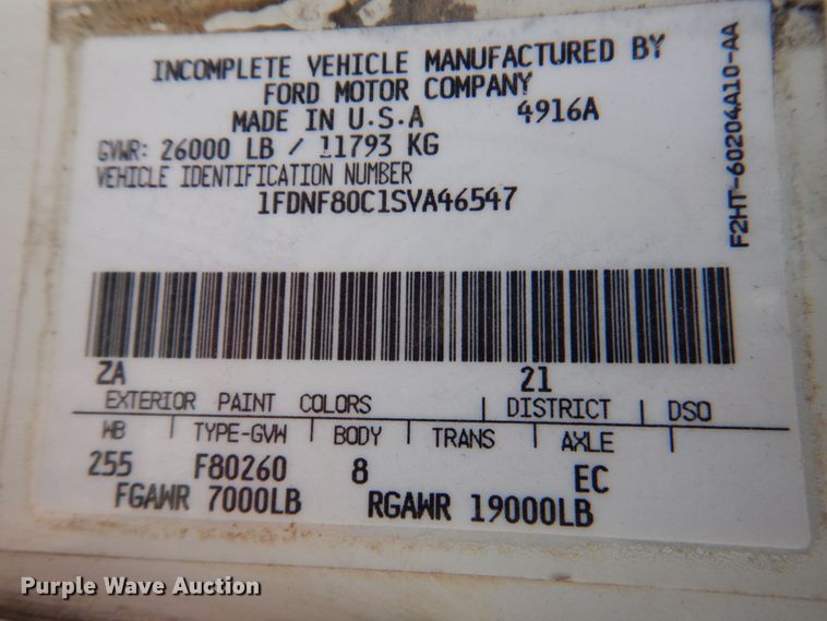 image for item DN1377 1995 Ford F800  dump truck