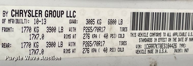 image for item FV9257 2014 Dodge Ram 1500  Crew Cab pickup truck