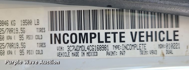 image for item IF9334 2012 Dodge Ram 5500HD  rollback truck