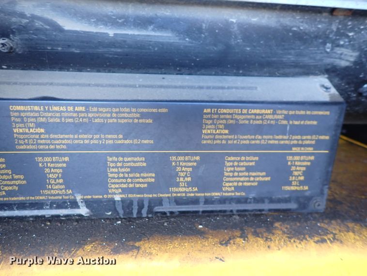 image for item IH9635 DeWalt DX135HD  heater