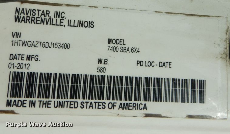 image for item IM9829 2013 International 7400  refuse truck