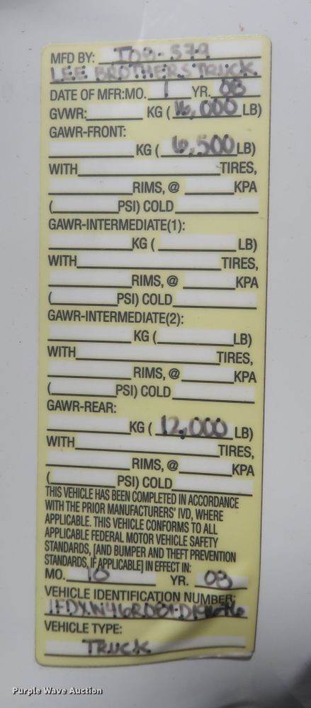 image for item IY9116 2008 Ford F450 Super Duty XL  flatbed truck