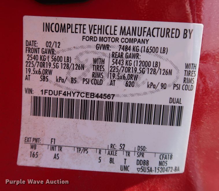 image for item IY9117 2012 Ford F450 Super Duty  flatbed truck