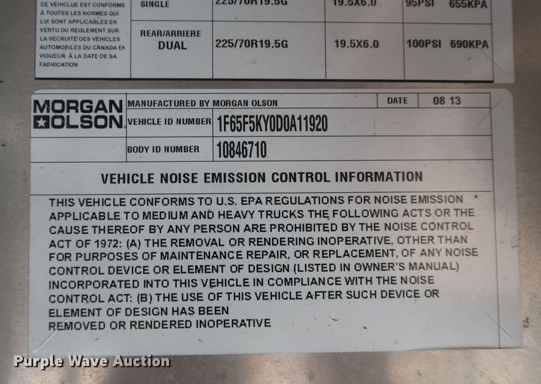 image for item IY9119 2013 Ford F59  refrigerated delivery truck