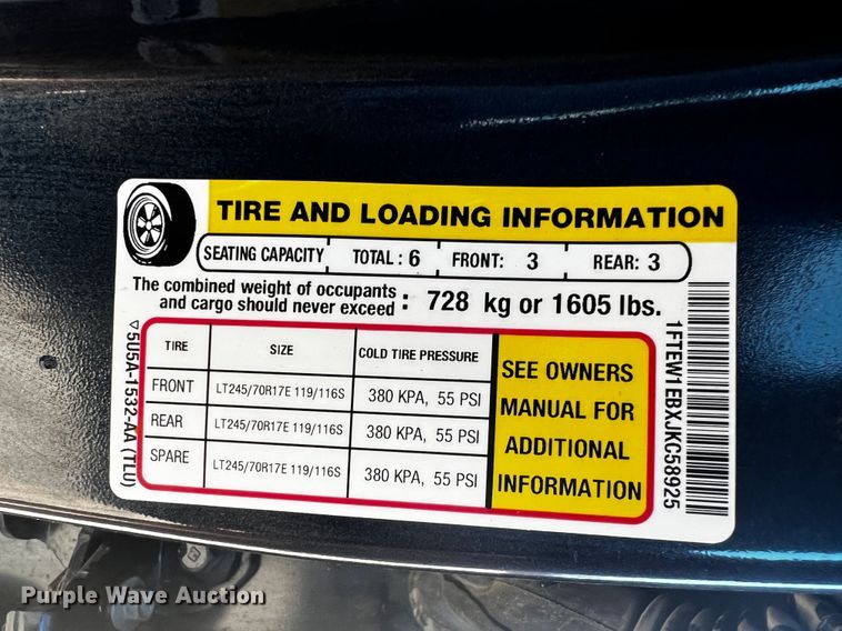 image for item JH9373 2018 Ford F150  SuperCrew pickup truck