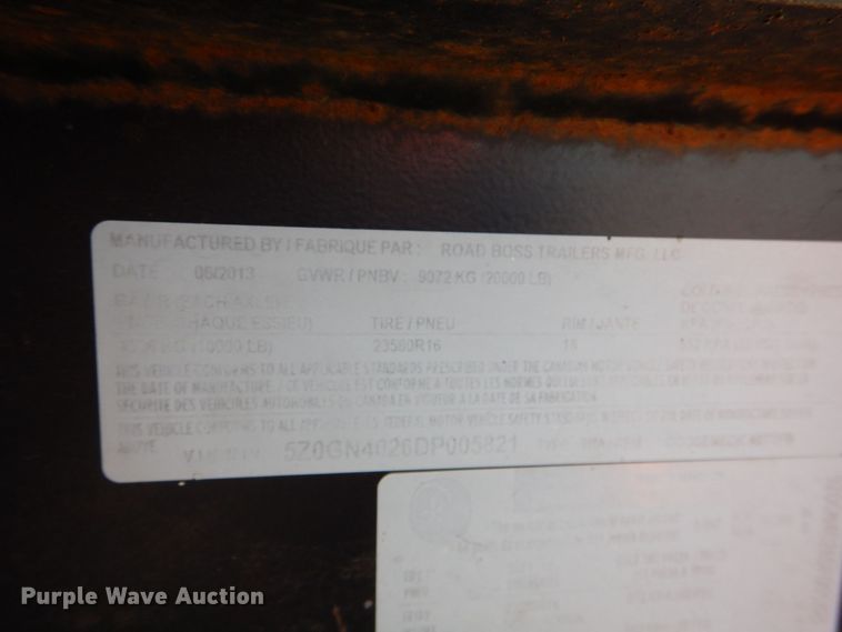 image for item JS9662 2013 Road Boss  equipment trailer