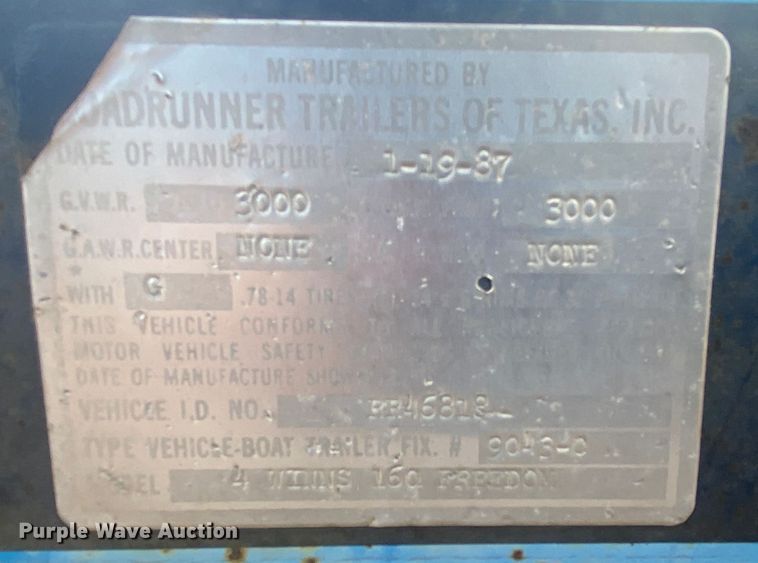 image for item KE9444 1987 Four Winns  boat