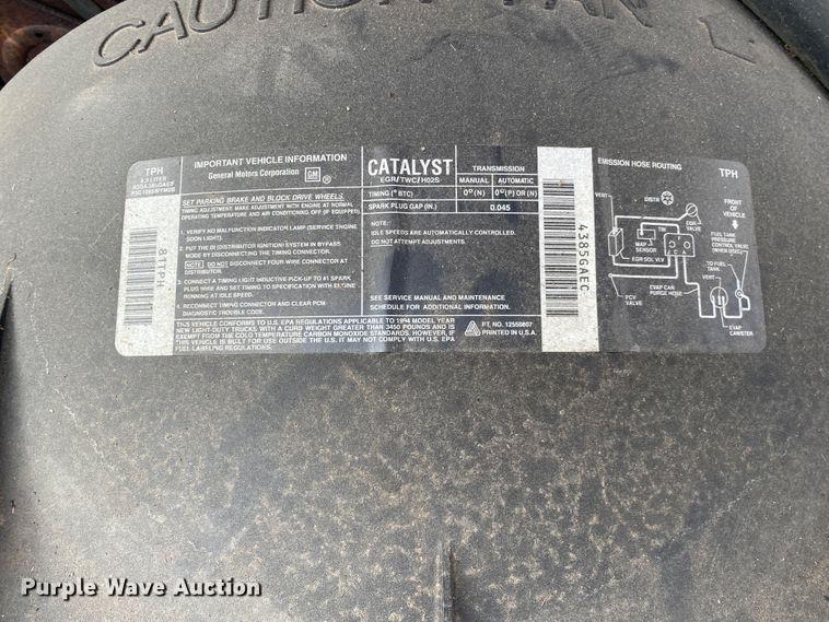 image for item KE9445 1994 Chevrolet C1500  pickup truck