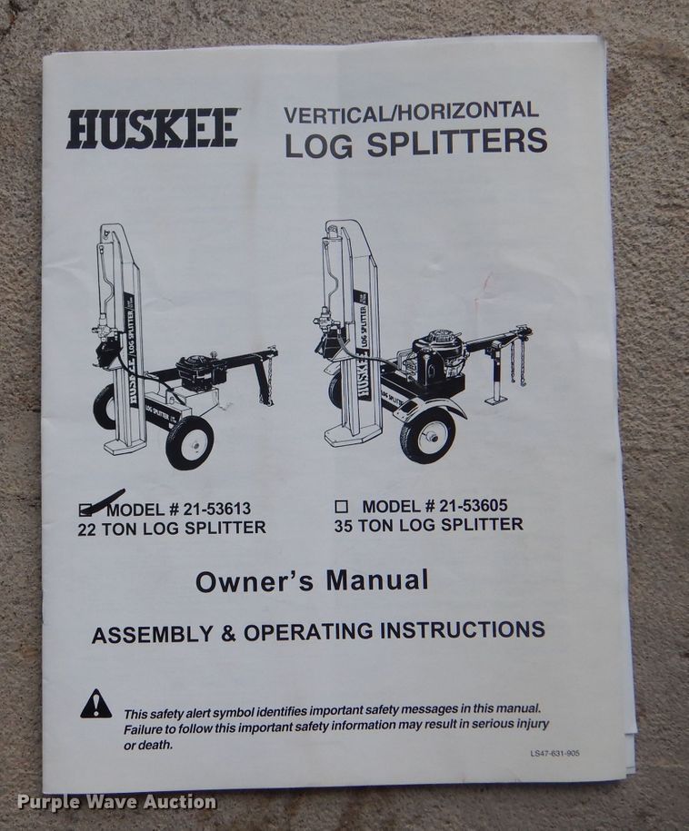image for item LJ9801 Huskee LS401221TS  log splitter