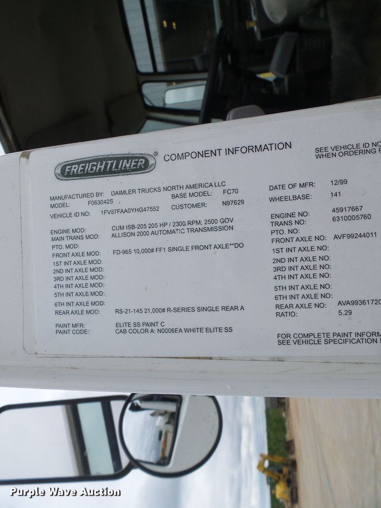 image for item DG5690 2000 Freightliner FC70  street sweeper truck