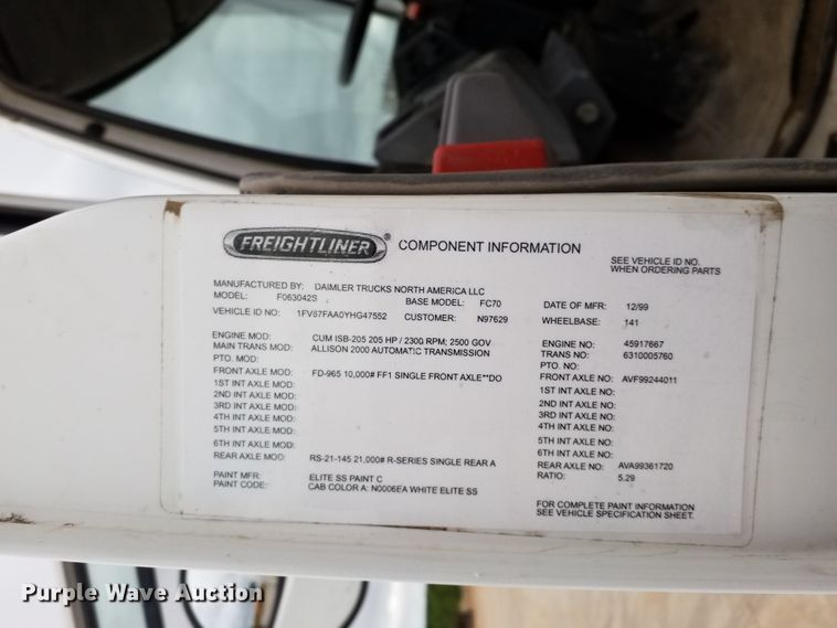 image for item DG5690 2000 Freightliner FC70  street sweeper truck