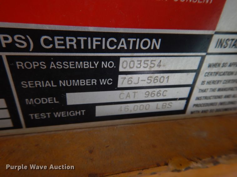 image for item DH8205 1972 Caterpillar 966C  wheel loader