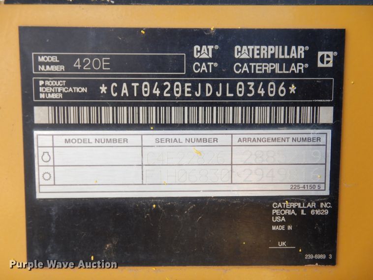 image for item DK0241 2012 Caterpillar 420E  backhoe