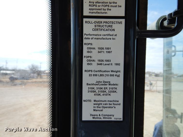 image for item DK0242 2013 John Deere 310SK  backhoe