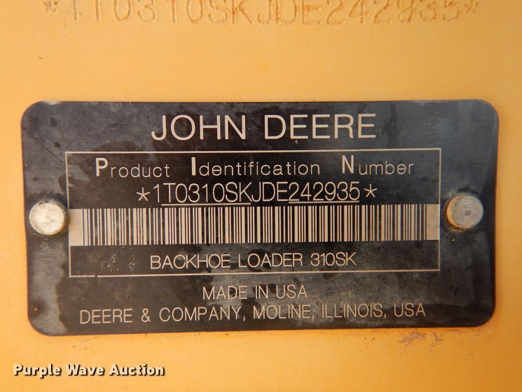 image for item DK0242 2013 John Deere 310SK  backhoe