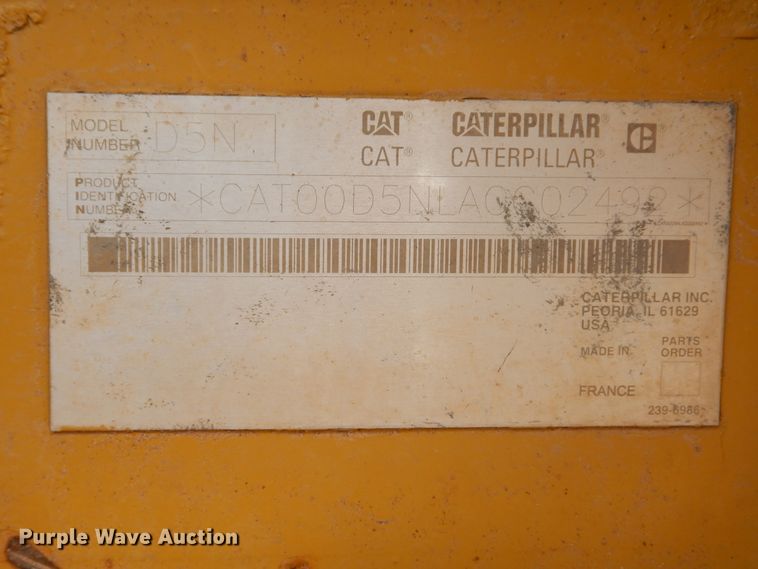 image for item DK0243 2006 Caterpillar D5N XL  pipelayer