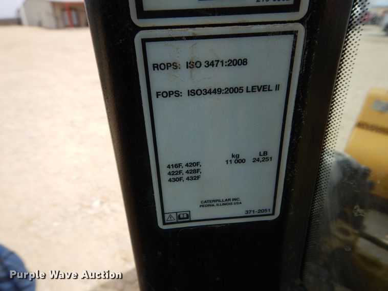 image for item DK0246 2013 Caterpillar 420F  backhoe