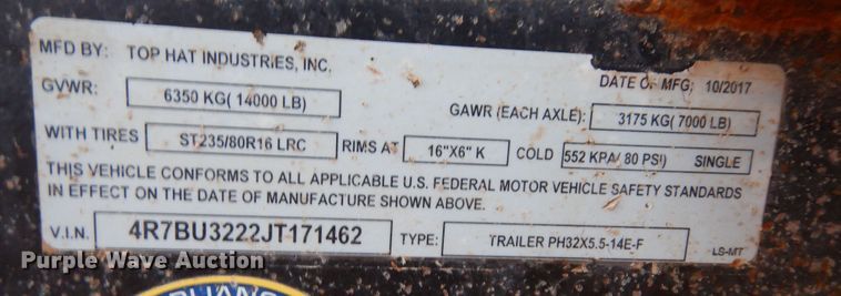 image for item DK0265 2018 Top Hat PH32  pipe trailer