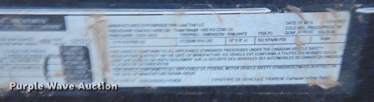 image for item DK0267 2018 Load Trail  utility trailer