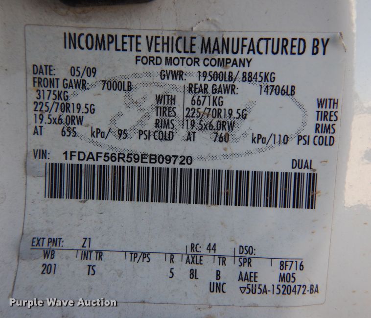 image for item DK0277 2009 Ford F550 Super Duty XL  vacuum truck