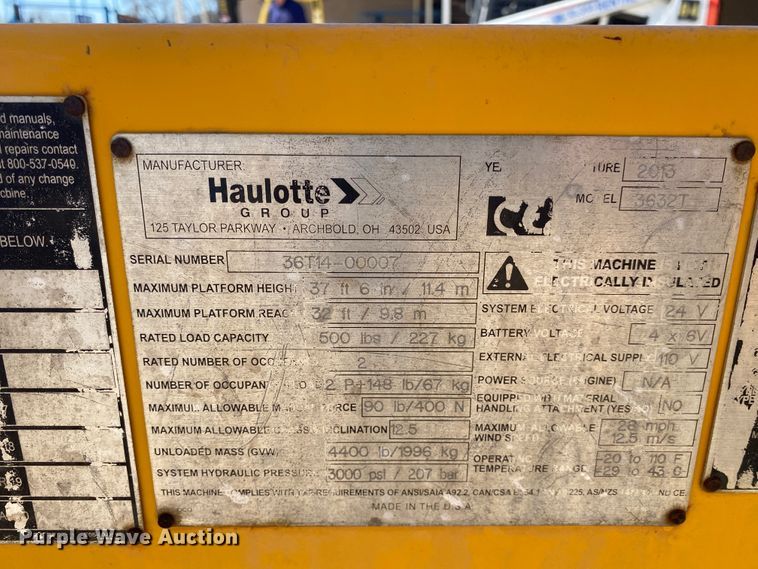 image for item DL6983 2014 Bil-Jax 3632T  boom lift