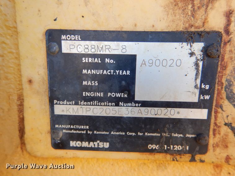 image for item DN1334 2009 Komatsu PC88MR-8  mini excavator