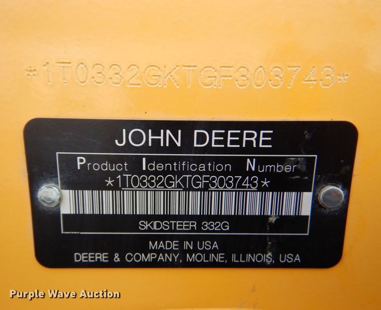 image for item DN1397 John Deere 332G  skid steer loader