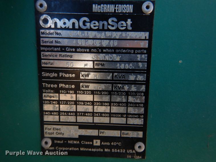 image for item IM9650 Onan 30 GenSet  generator