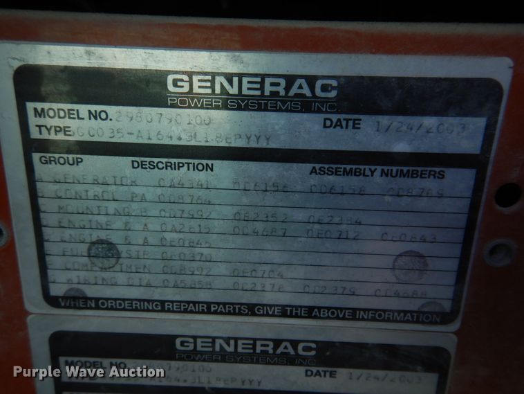 image for item IM9651 Generac 2000 Series  generator