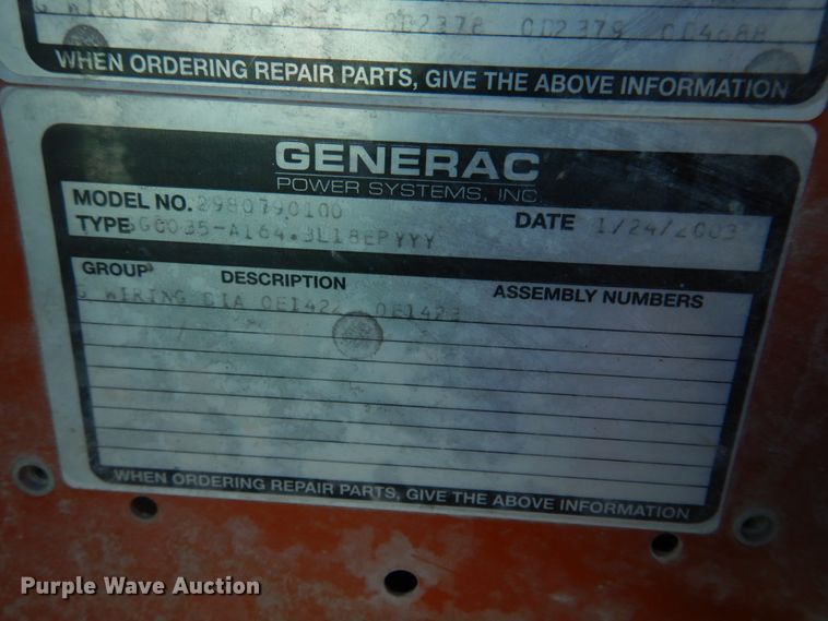 image for item IM9651 Generac 2000 Series  generator