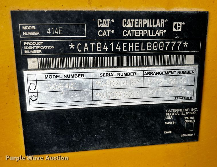 image for item JH9332 2008 Caterpillar 414E  landscape tractor