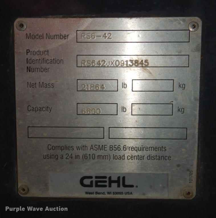 image for item JJ9256 Gehl RS6-42  telehandler