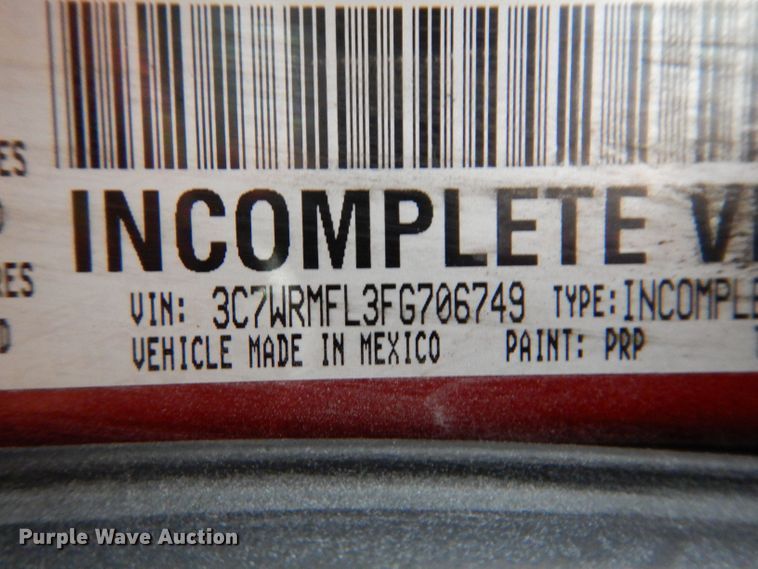 image for item JK9543 2015 Dodge Ram 5500HD  Crew Cab truck cab and chassis