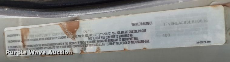 image for item JO9694 1995 Freightliner FL70  crane truck