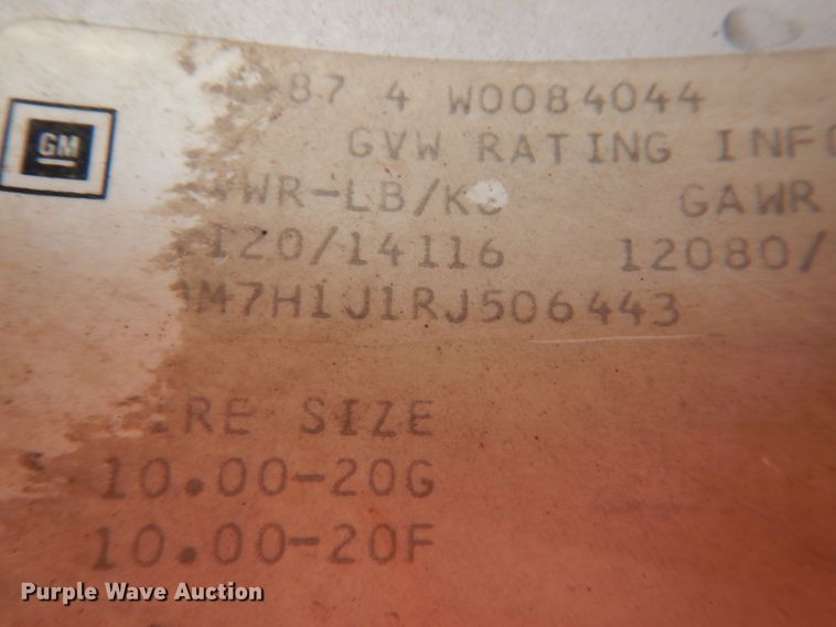 image for item JS9674 1994 GMC TopKick C6500  digger derrick truck