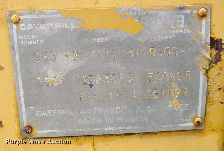 image for item KG9612 1988 Caterpillar 963  track loader