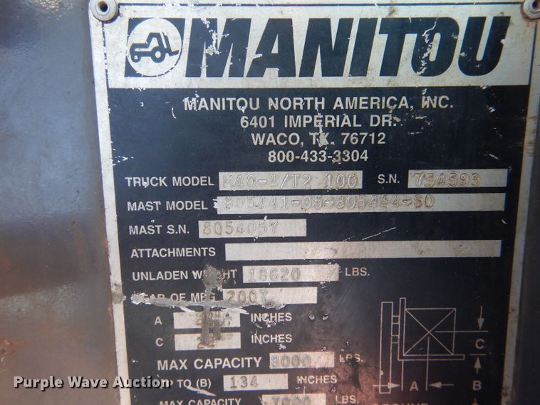 image for item LJ9800 2007 Manitou M40-4  forklift