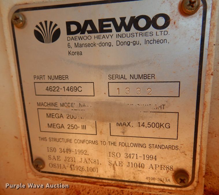 image for item DK4371 2001 Daewoo Mega 250 III  wheel loader