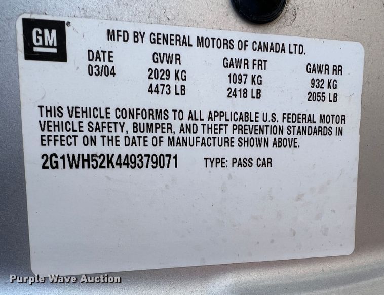 image for item DM8413 2004 Chevrolet Impala