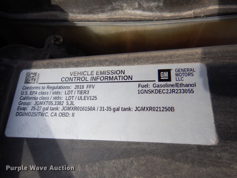 image for item DN1398 2018 Chevrolet Tahoe Police  SUV