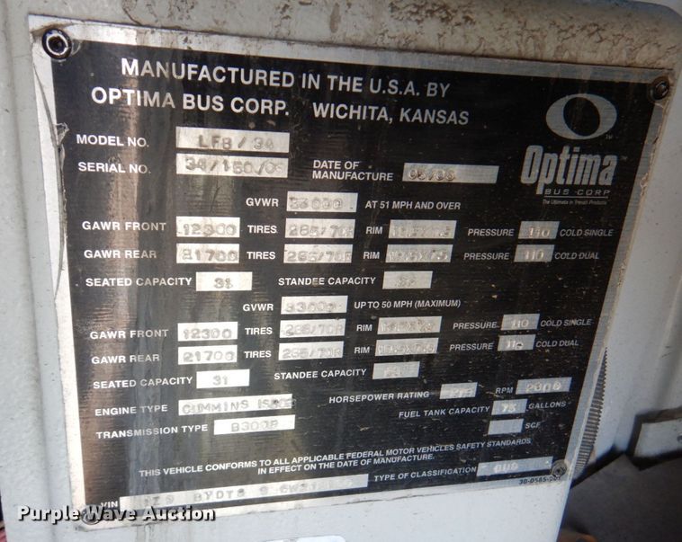 image for item DN1415 2006 Optima  transit bus