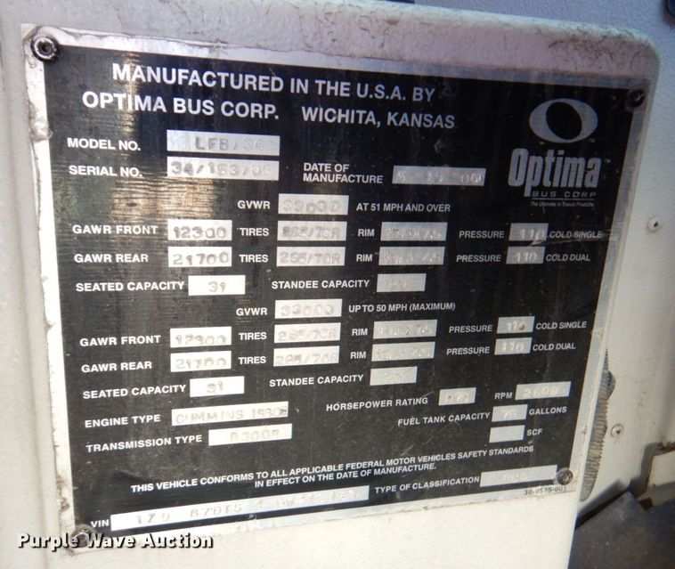 image for item DN1417 2006 Optima  transit bus