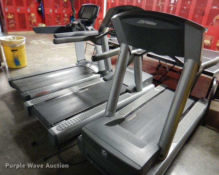 image for item IH9235 (3) Life Fitness 95T flex deck treadmills