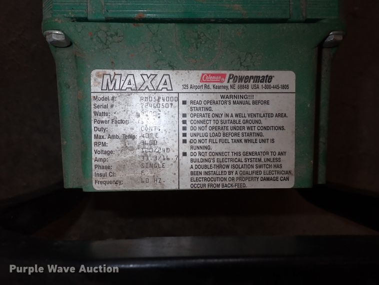 image for item IH9595 Coleman Powermate RM0524000  generator