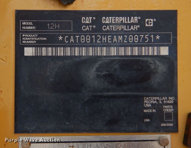 image for item IM9663 2005 Caterpillar 12H  motor grader