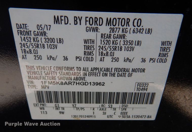 image for item IM9667 2017 Ford Explorer Police Interceptor  SUV