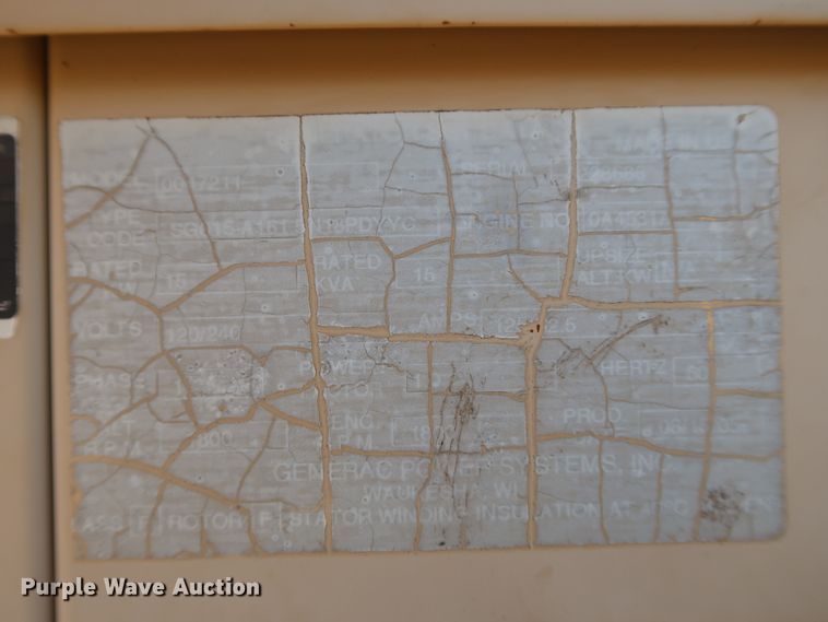 image for item IY9146 2005 Generac Guardian 0047211  generator