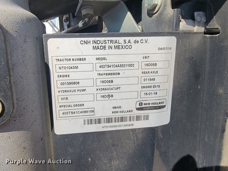 image for item JE9925 New Holland TS6.110  MFWD tractor