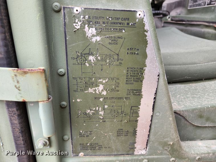 image for item JG9193 1990 Am General M998 Humvee  SUV