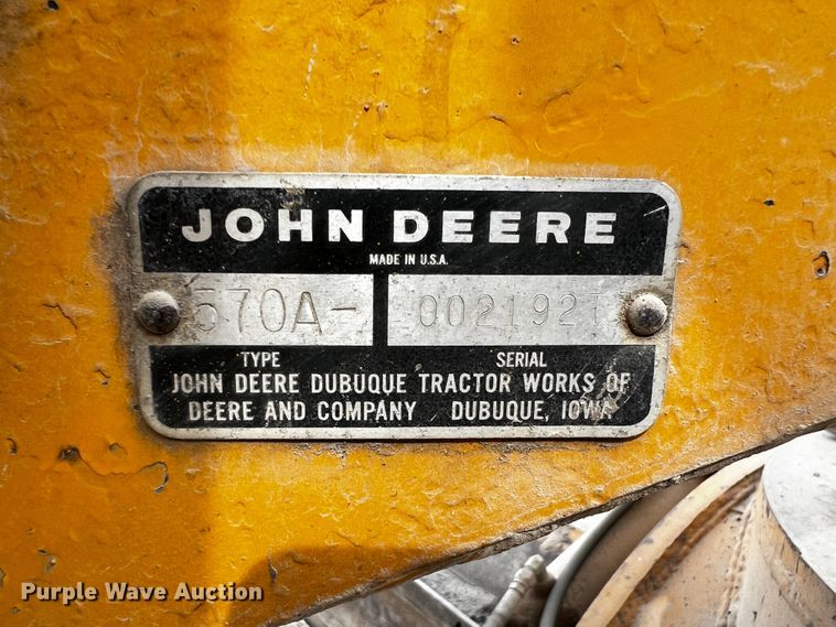 image for item JH9314 1973 John Deere 570A  motor grader